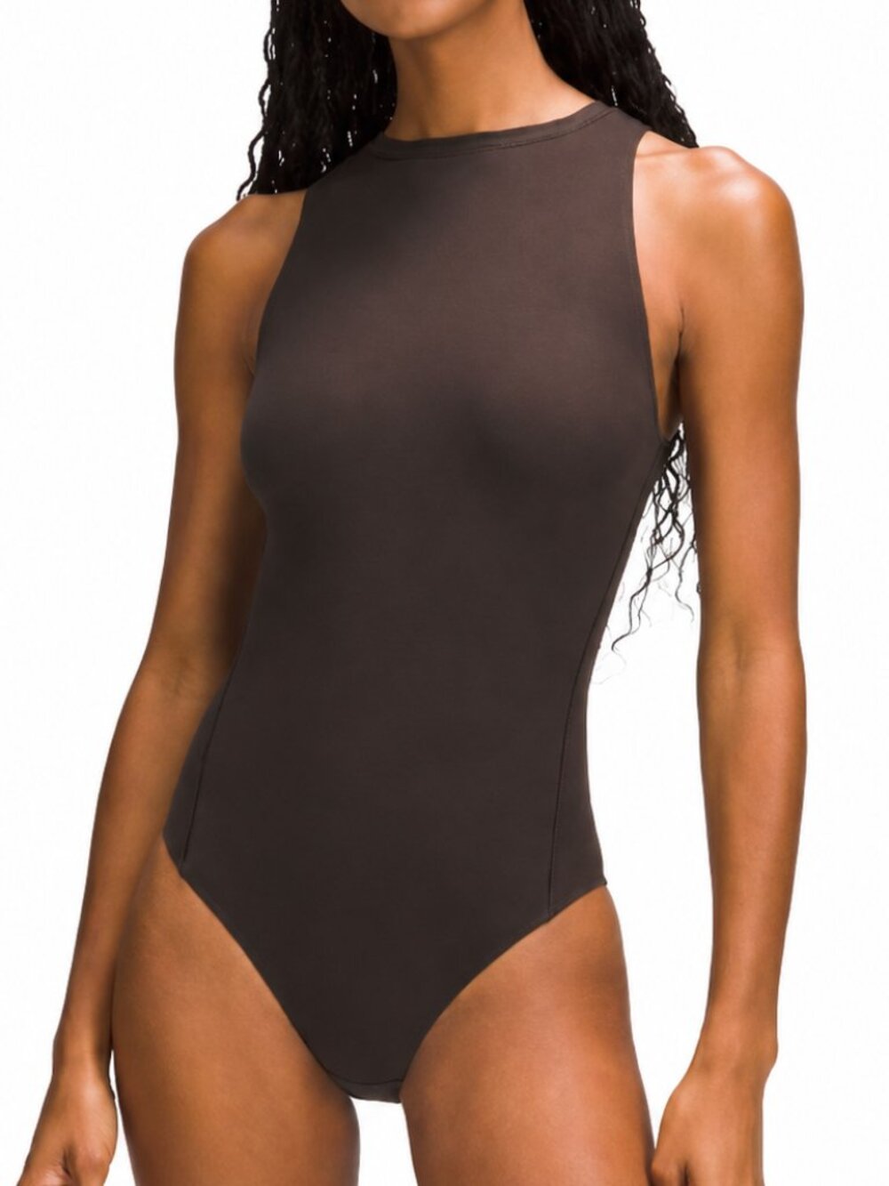 lululemon athletica Dark Brown Sleeveless High-Neck Bodysuit
